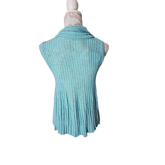Charlie Paige Cardigan Sweater Light Blue Sleeveless Knit NWT Women's Small - Picture 5 of 9